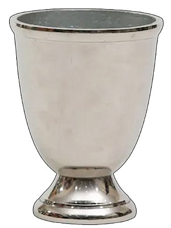 Cachepô Metal Polido com Pé 17,5X13cm