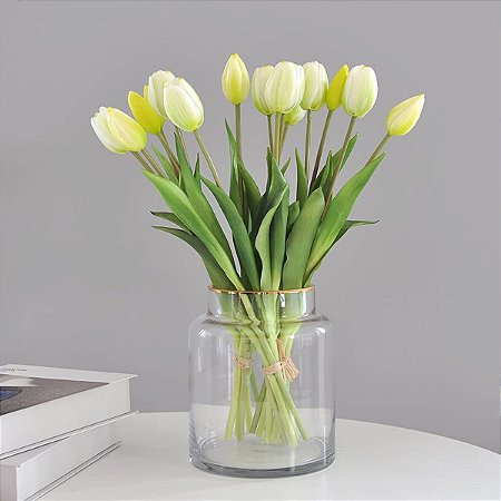 Buquê Tulipa Artificial com 7 Galhos Siliconado 42cm Cores Sortidas