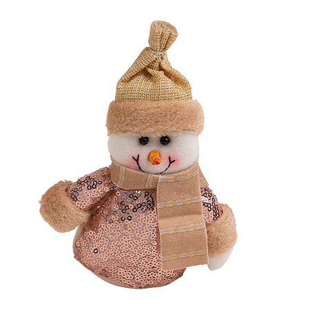 Boneco de Neve Natalino Paetê 14cm