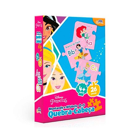 Quebra Cabeça Princesas Alfabeto 26 Peças