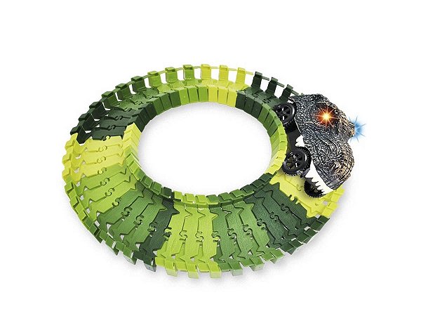 Pista Dinossauro Track Maluca 46 Peças Dm Toys