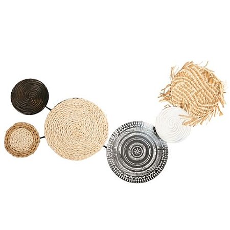Painel (Quadro) Mandala Art Designer Metal/Fibra Natural 1,02X55cm