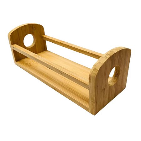 Suporte Bambu Rack Porta Tempero Galheteiro Condimento 22cm