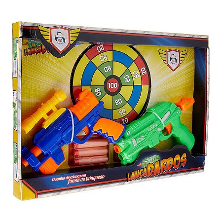 Kit com 2 Super Guns Lança Dardos com Alvo