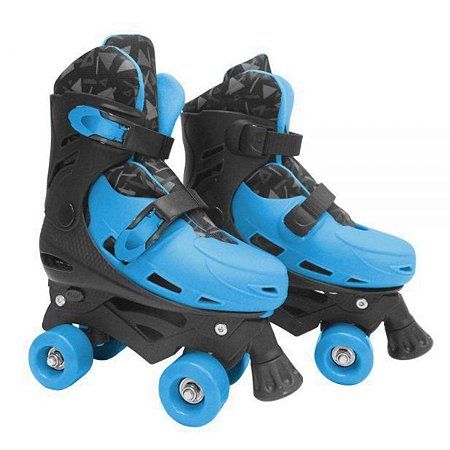 Patins Roller Ajustável Azul 4 Rodas - Numeração do 37 ao 40