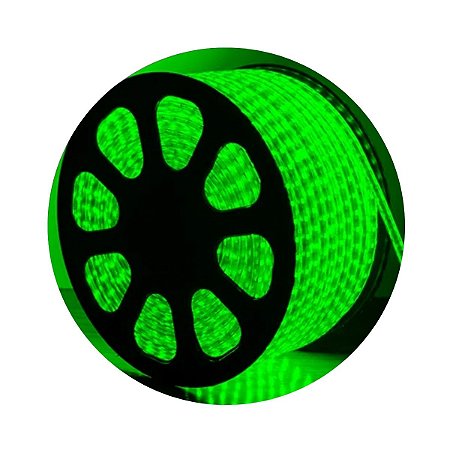 Mangueira Redonda LED 3000 LEDs 13mm Verde - Decoração de Natal com Alto Brilho