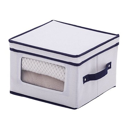 Caixa Organizadora Linho Multiuso com Visor 29X29X20cm