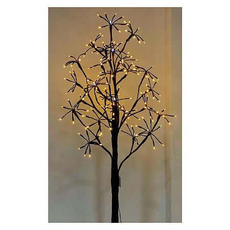 Árvore de Galhos com 216 LEDS Warm Alternado Bivolt Marrom 120cm