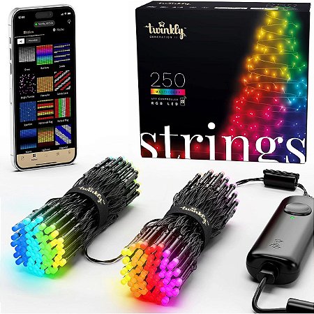 Cordão Strings RBG Twinkly 250 LEDS 4mm 2x10m BT+Wifi