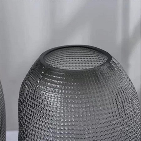 Vaso de Vidro Preto Fosco 15X25cm