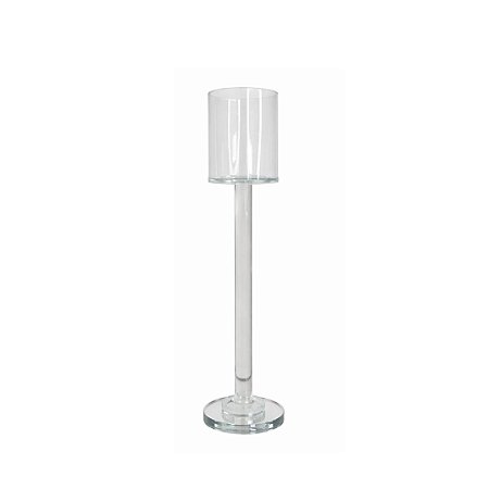 CASTICAL DE VIDRO SOLITARIO C/ BASE VIDRO 42X7.5CM