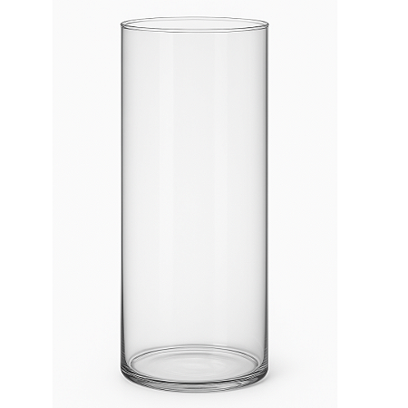 VASO VIDRO CILINDRO LISO PREMIUM 15X50CM TRANSPARENTE