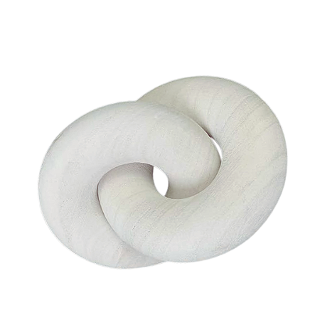 ELO DECORATIVO MADEIRA BRANCO 14X19CM