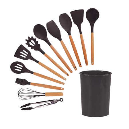 Kit Utensílios Silicone para Cozinha Premium 12 Peças Colors