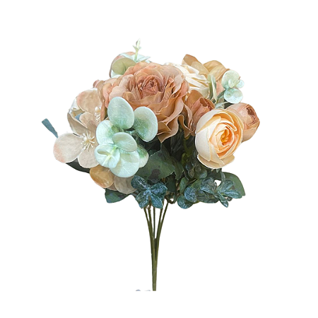 BUQUÊ DE ROSAS X7 OCRE 28CM