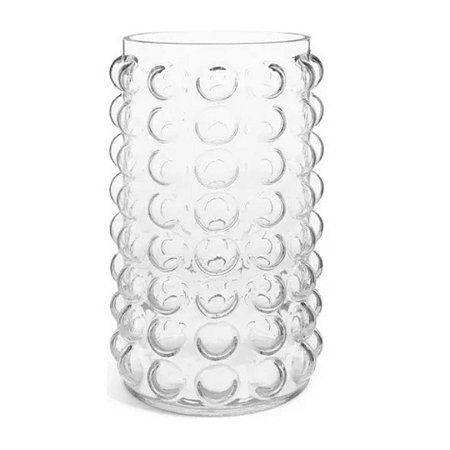 Vaso de Vidro Bolinha Transparente 17X28cm
