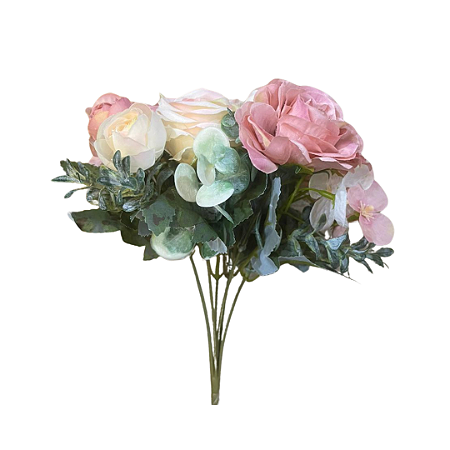 BUQUÊ DE ROSAS X7 ROSA 28CM