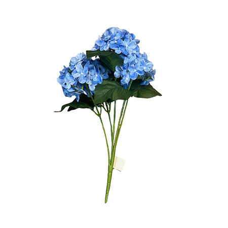 BUQUÊ DE HORTÊNCIA TOQUE REAL AZUL X5 43CM