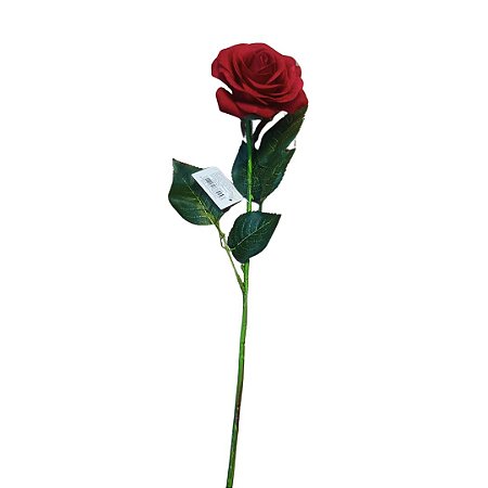 HASTE BOTÃO DE ROSA ABERTO VERMELHO 43CM