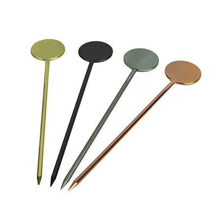 CONJUNTO C/4 ESPETOS P/ APERITIVO BOLINHA INOX 11,5CM