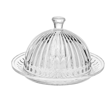 QUEIJEIRA DE CRISTAL C/ TAMPA EMPIRE 20CM