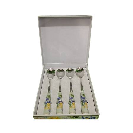 CONJUNTO C/4 COLHERES DE SOBREMESA GARDEN SUMMER