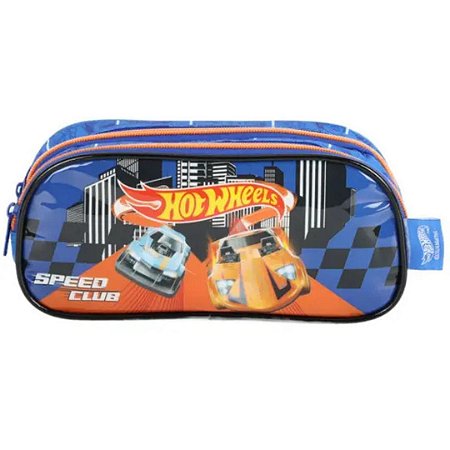 ESTOJO ESCOLAR DUPLO HOT WHEELS AZUL