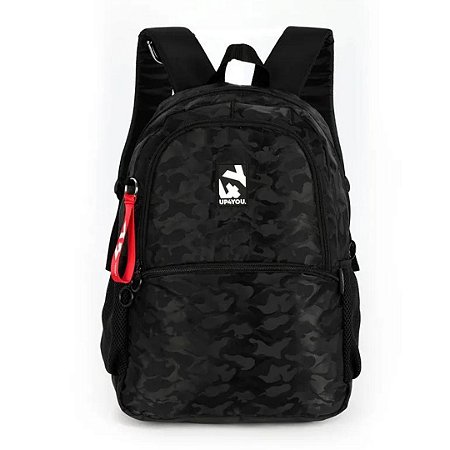 MOCHILA JUVENIL UP4YOU CAMUFLADA PRETO