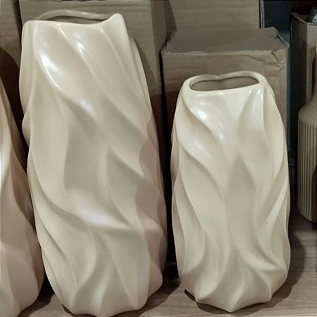 VASO CERAMICA WAVES BEGE 29X11X8,5CM M