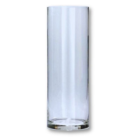 Vaso Decorativo Cilindro em Vidro Transparente 14x50 cm
