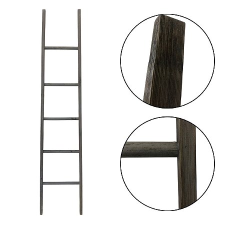 Escada Decorativa com 5 Degraus em Bambu Natural 182x40x31 cm