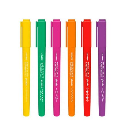 Caneta Marca Texto Carimbo Roller Picnic Cores Sortidas