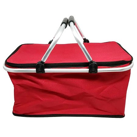 Cesta Térmica para Piquenique Dobrável 30 Litros Cores Sortidas