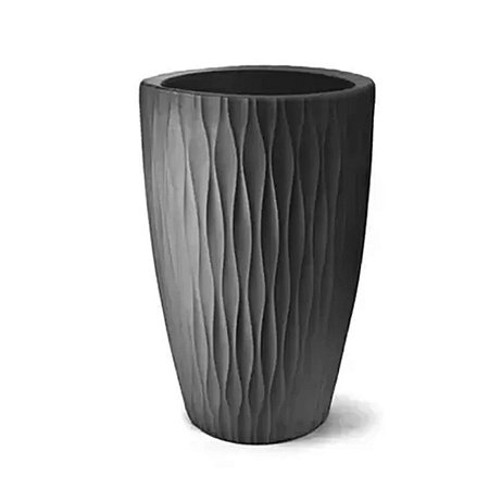 Vaso Rotomoldado Infinity Cônico 28 cm Preto