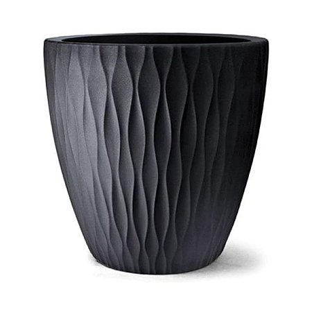 Vaso Rotomoldado Infinity Redondo 29 cm Preto