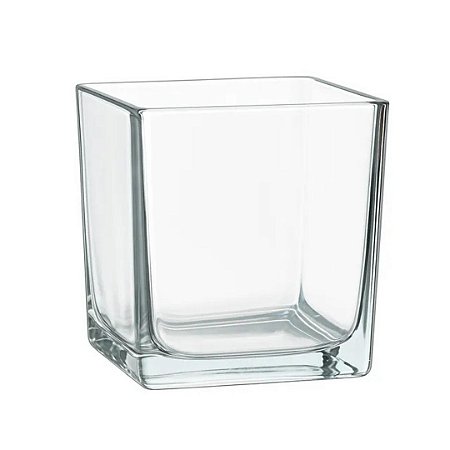 VASO VIDRO QUADRADO LISO PREMIUM 14,5X14,5CM TRANSPARENTE