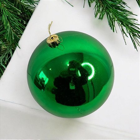 Bola de Natal Lisa Verde Unitária 20 cm