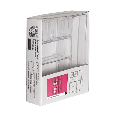 Kit Modulares Diamond 5 Peças 30x22,5x5,2 cm