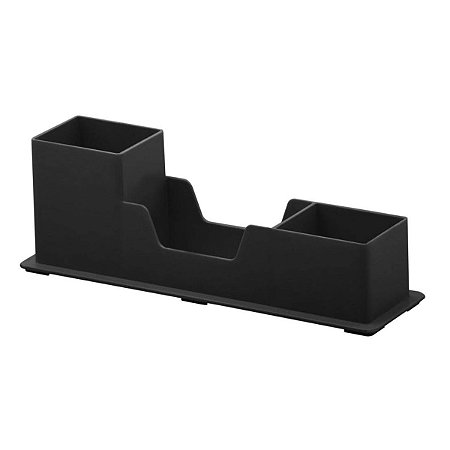 Organizador de Acessórios Triplo Preto 25x7x8,5 cm