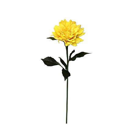 Haste Dalia Cetim Amarelo 80 cm