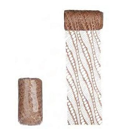 Fita Aramada 12 cm x 5 m Tela com Glitter Nude