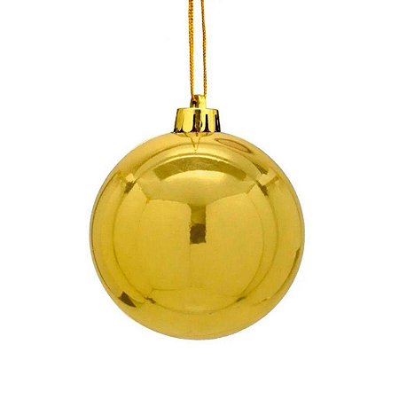 Bola Natalina 15cm Dourada Lisa unitária