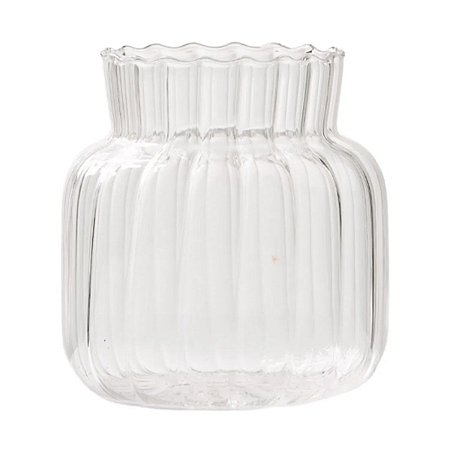 Vaso Vidro Formas Transparente Plissado 9X7,5cm