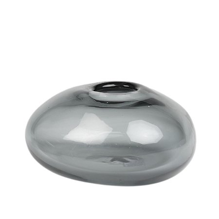 Vaso de Vidro Organico Liso Preto 17X15X6,5cm