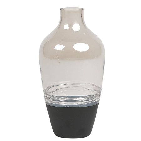 Vaso de Vidro Bojudo Preto 15X28,5cm