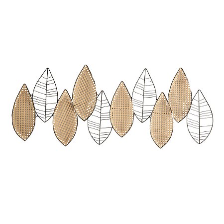 Painel Art Designer Folhas Metal 1,05X48cm