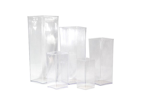 Kit de Vaso Quadrado em Acrílico - com 5 Pçs - 4937