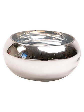 Bacia de Vidro Espelhado Prata 30cm W1000-2