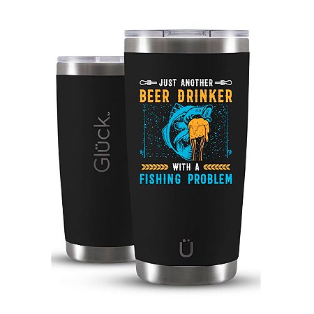 Copo Térmico Gluck Lucky Future Fishing &amp; Beer Drinker Hammer Black 591ml