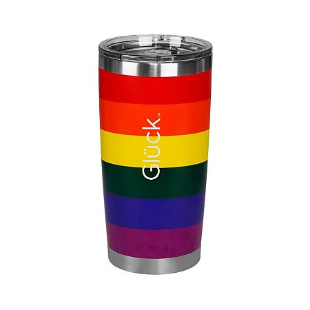 Copo Térmico Gluck Pride Lucky Colorido Arco-Íris 591ml